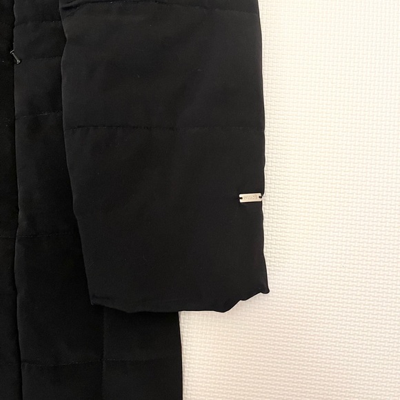 Nuage Real Fur Trim Hooded Coat Black Size M - Picture 8 of 16